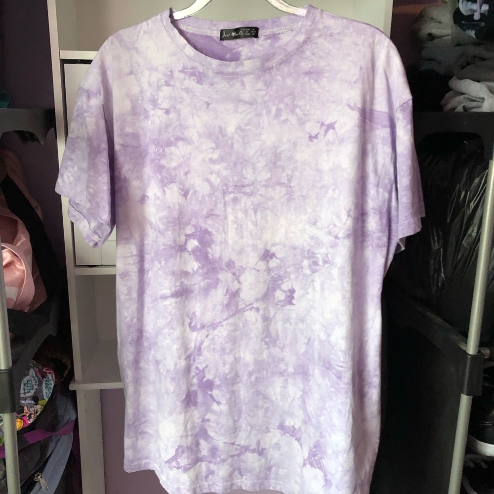 Purple & White Marled Dye Tee